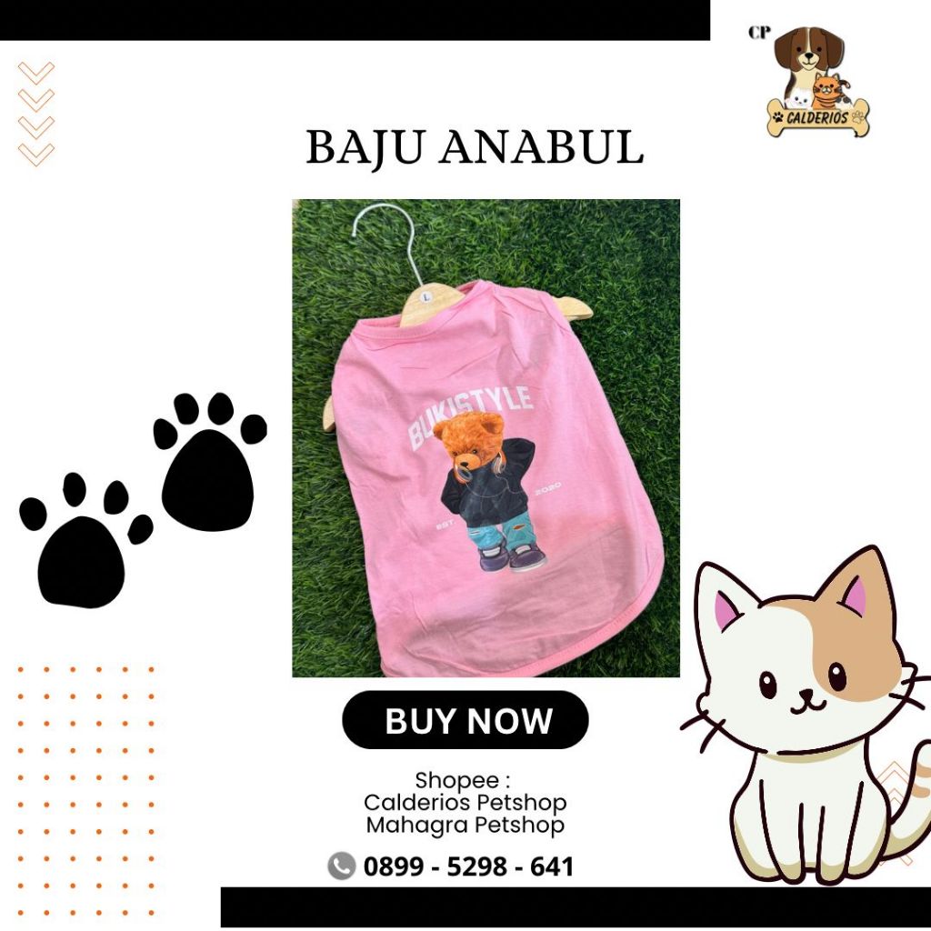 Baju kucing anjing cowok cewek lucu murah