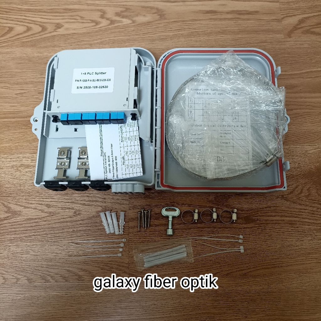 odp 8 core lengkap spliter box  1:8 sc upc / odp 8 core / odp 8 core lengkap / odp box 8 core