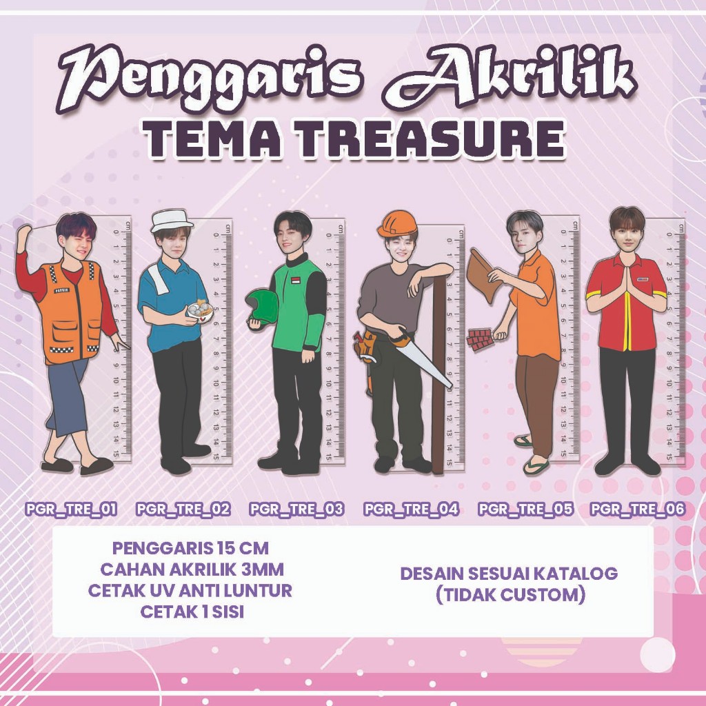 

PENGGARIS KPOP - PENGGARIS AKRILIK TEMA KPOP - Group TREASURE- kode PGR_TRE
