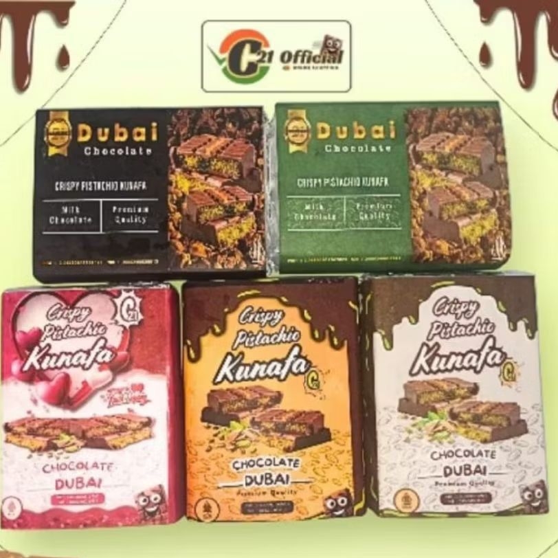 

C21 COKLAT VIRAL ABAD 21 /DUBAI CHOCOLATE / 90GR /PISTQCHIO KUNAFA /NYOKLAT