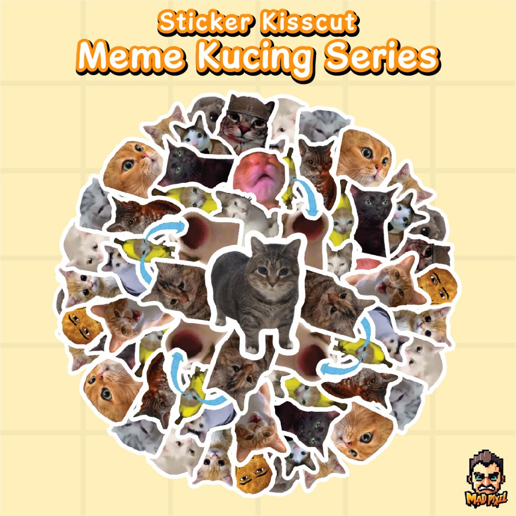 [Whispers] Sticker Meme Cat / Stiker Bontax / Sticker Chromo / Sticker Kucing / Sticker Meme /