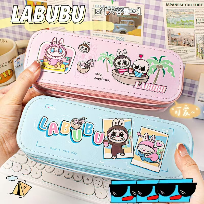 

Stationery pencil case with large capacity for girls and cute cartoon stationery box for students
