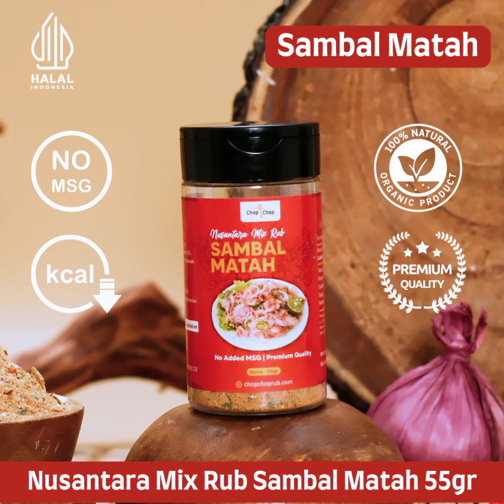 

SPkebab X Chopchop Nusantara Mix Rub Sambal Matah 55gr Bumbu Serbaguna No Msg Untuk Diet, Bekal Anak, Bekal Suami KEBAB SHAWARMA