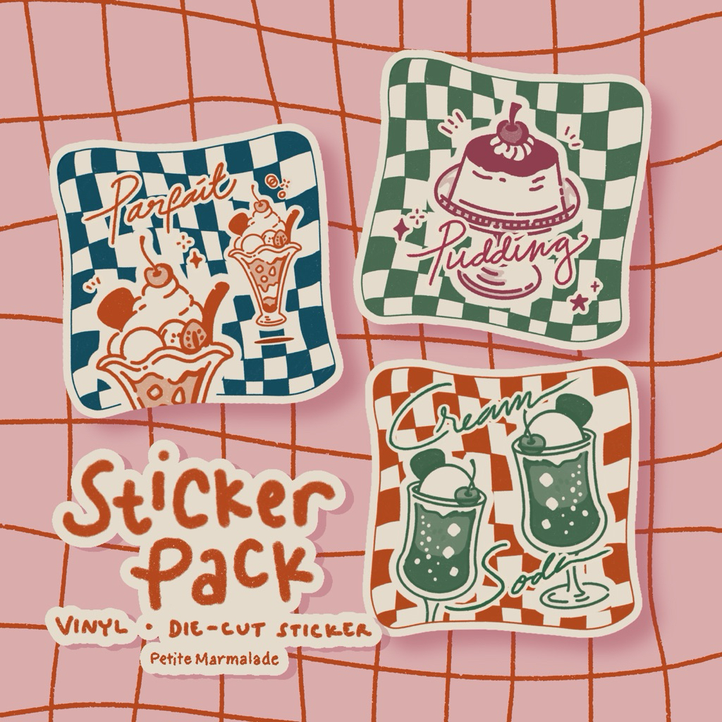 

[Petite Marmalade] 3 desain deco sticker - DESSERT STICKER PACK
