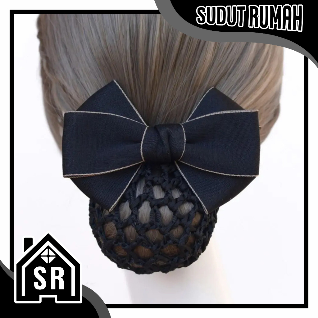 SR Harnet Rambut HR Jepitan Cepol Pita Korea Jaring Sanggul Polos Motif Dewasa Anak harnet A188