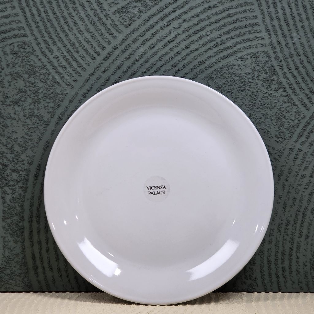 Piring Keramik Putih Polos size 10inch/25cm Lucky Ceper isi 12 pcs Grosir (1Lusin)