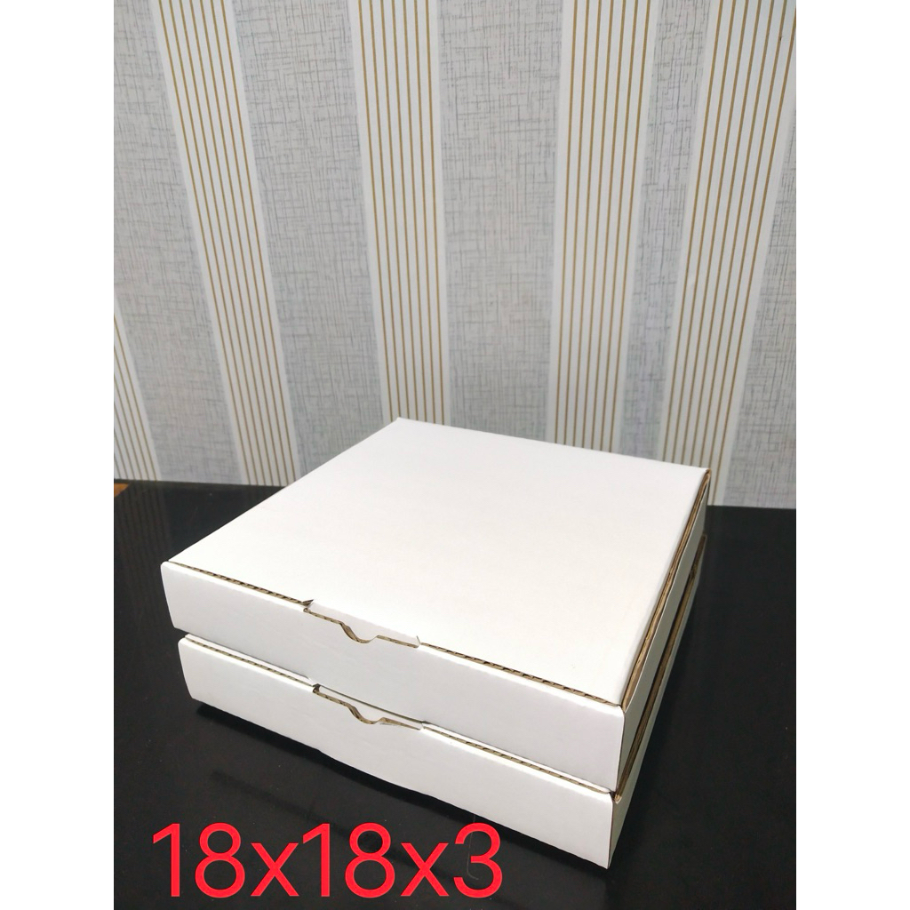 

kardus dir cut 18x18x3 PUTIH husus bandung / INSTAN