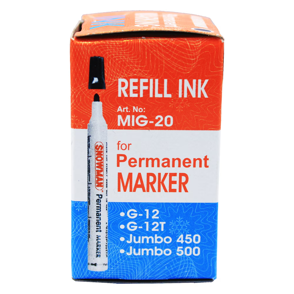 

Snowman Mig-20 / WBI-20 Refill Tinta Spidol Permanen / WHITEBOARD - Ink Replacement for Permanent / WHITEBOARD Marker
