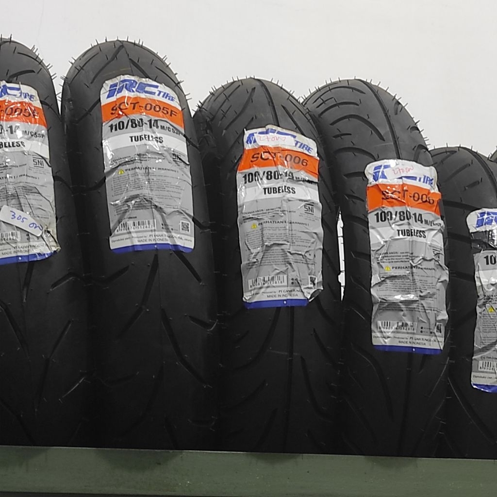 BAN IRC TIRE TUBELESS 100/80-14