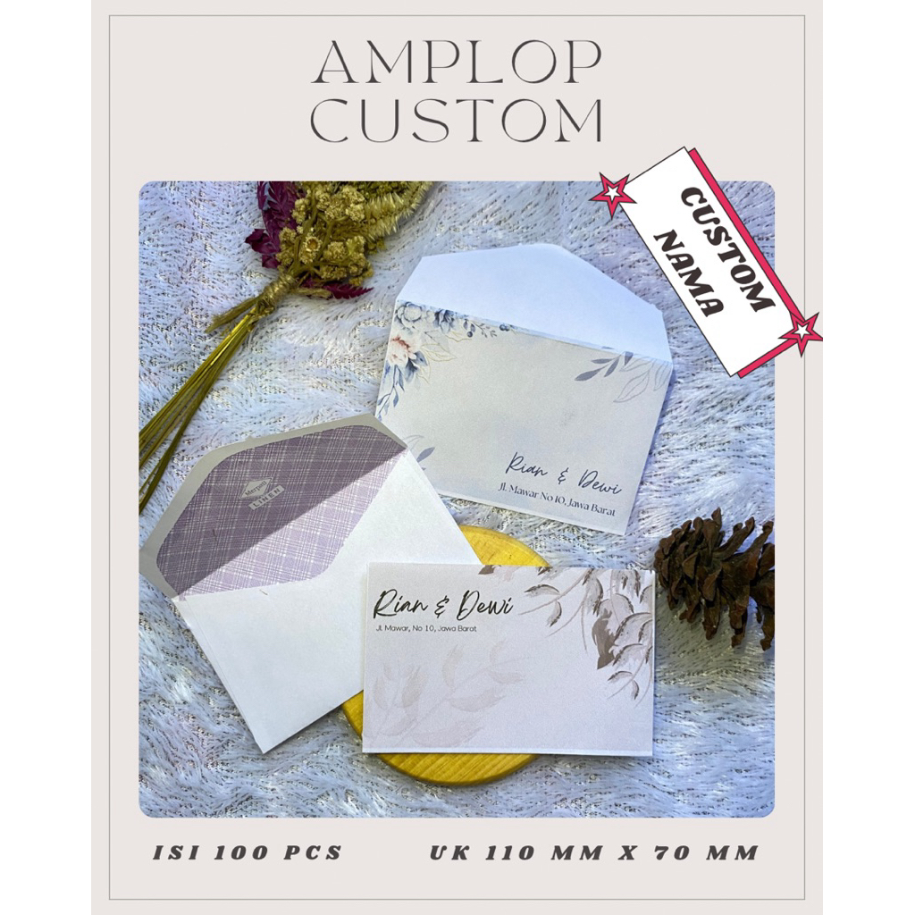 

Custom amplop (100 Pcs) Amplop kondangan, Custom Nama
