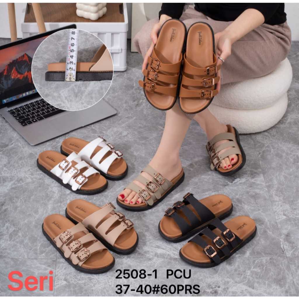 Sandal Wanita Cewek Gasper Tali 3 Terbaru Balance 2508 Karet Jelly Empuk Import