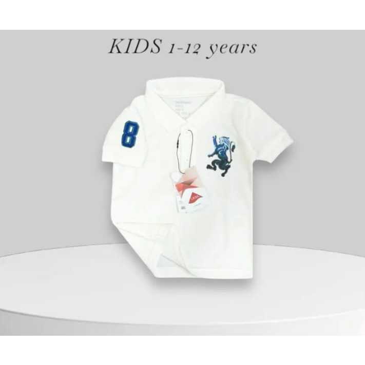 Kaos Polo Giordano 3D Lion Full Brand Hand Tag Luar Dalam Kancing Embos