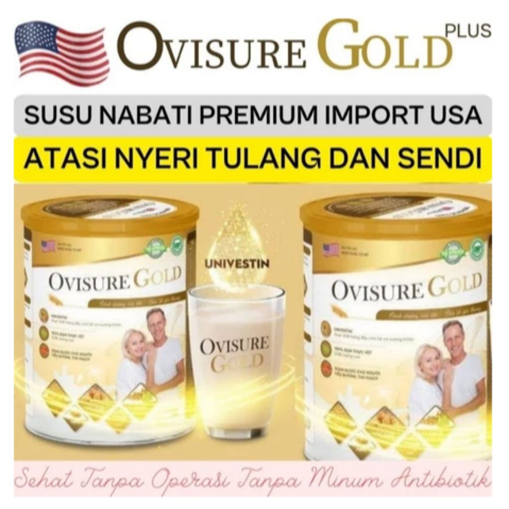 

PAKET 2 Kaleng OVISURE GOLD Susu Nabati Premium Atasi Nyeri Tulang dan Sendi