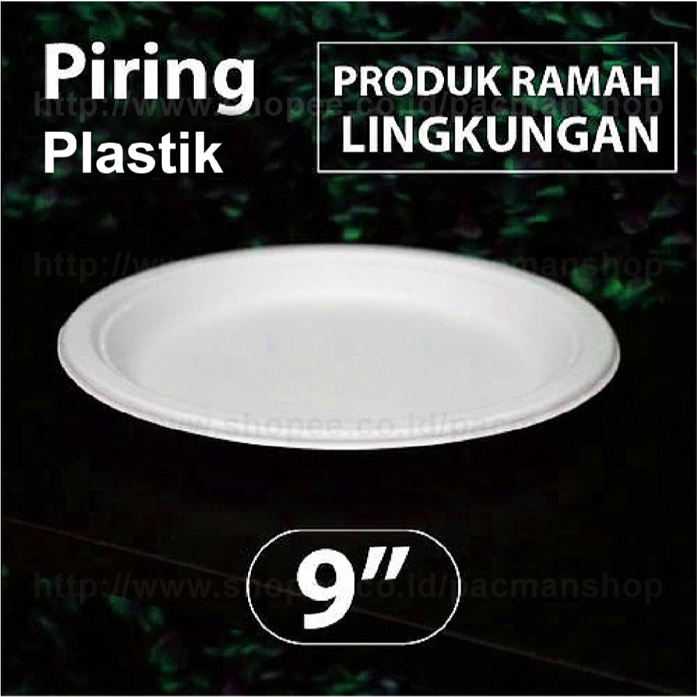 Piring Mika Plastik Sekali Pakai / Piring Sekali Pakai Putih Susu / Piring Plastik Acara / Piring