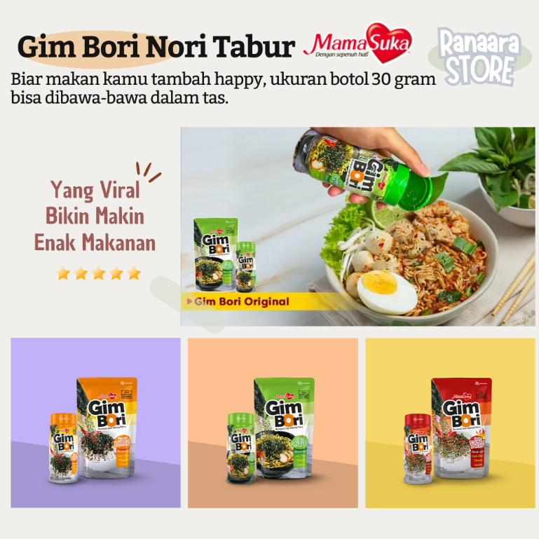 

[Rans Mart] Bon Nori / Gim Bori Nori Tabur Mamasuka Botol 1 pcs - Original / Pedas [30g] - original