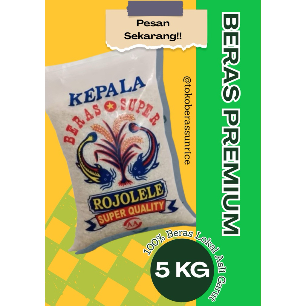 

5 KG BERAS ROJOLELE HARGA PROMO KUALITAS PREMIUM DIPRODUKSI LANGSUNG DARI PENGGILINGAN MILIK SENDIRI