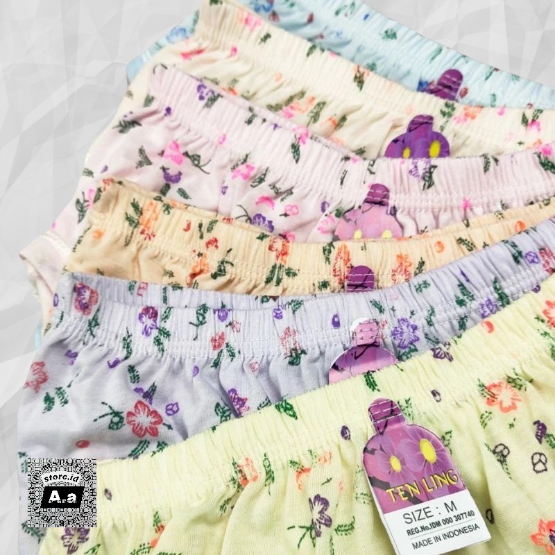 GROSIR 6pcs Celana Dalam Cawet Wanita Dewasa Anti Nyeplak Lusinan Jumbo Grosir motif bunga