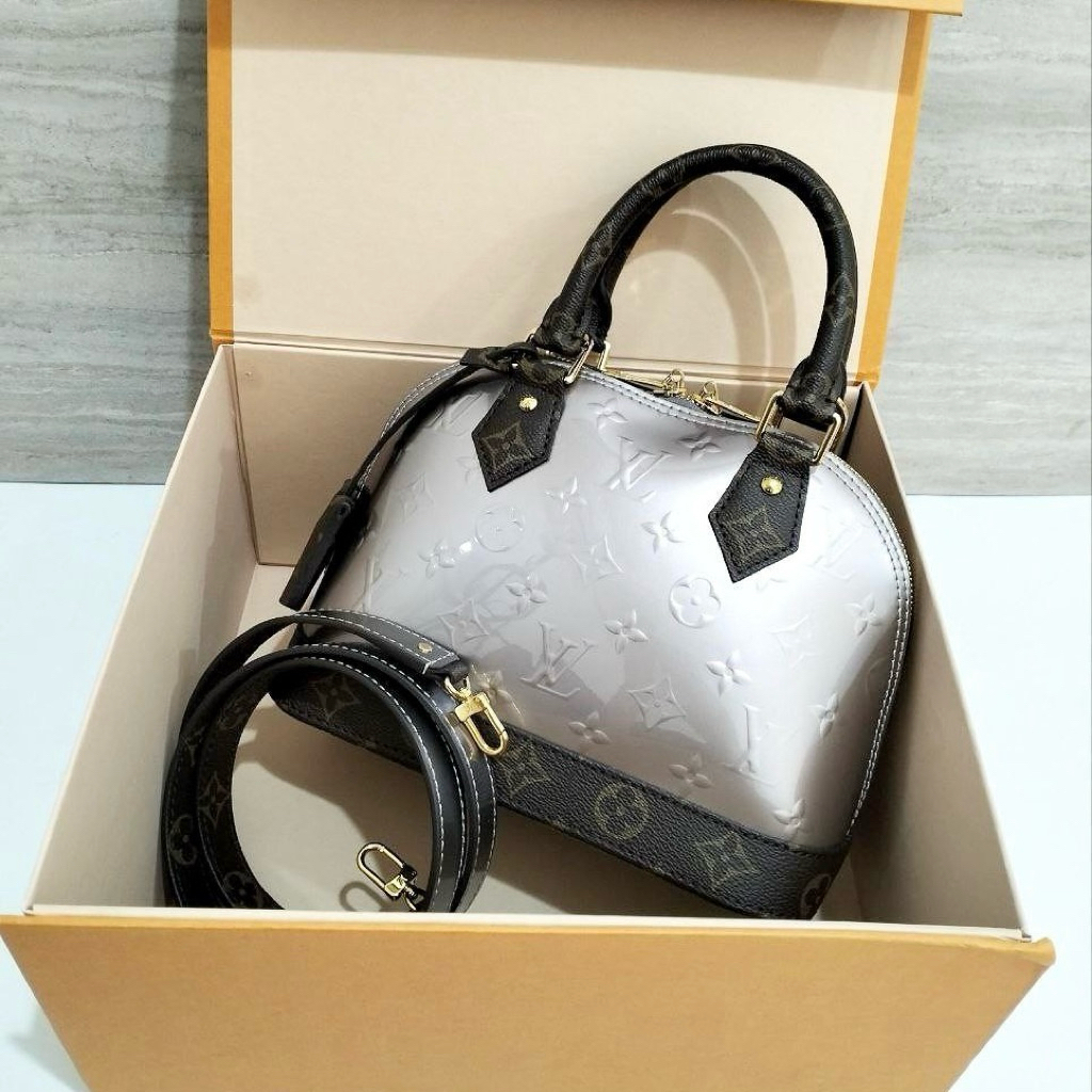 NBU / BNIB Limited Edition RARE LOUIS VUITTON LV Alma BB in Monogram Silver Embossed