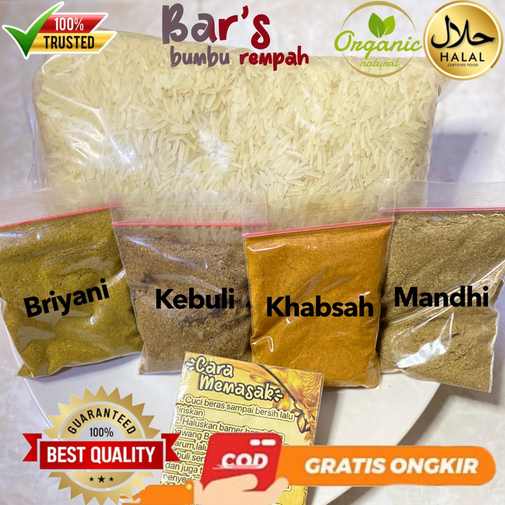 

beras basmati 500gr + bumbu instan (sudah ada cara memasak)