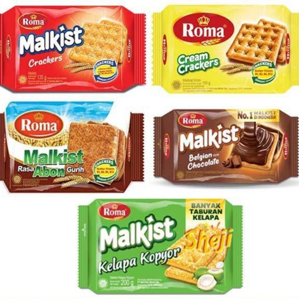 

Roma Malkis Rasa Abon, Coklat, Crackers 115gr 1 dus isi 30pcs