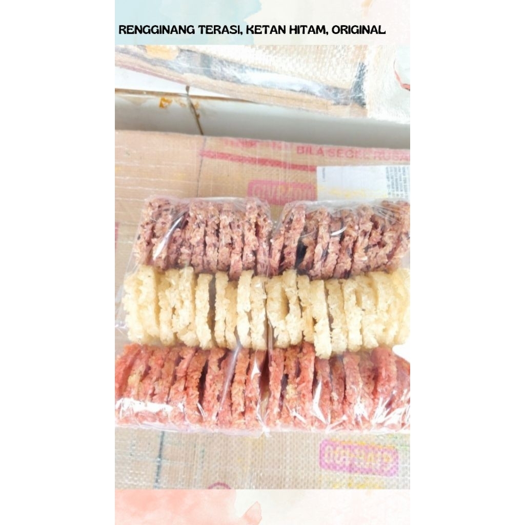 

ANEKA CEMILAN//CEMILAN MURAH//KERUPUK MURAH//RENGGINANG KETAN HITAM, TERASI, ORIGINAL ISI 30 PCS