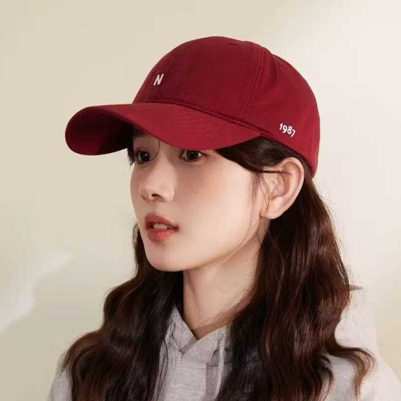 Topi Baseball Pria Wanita Hat Inisial Huruf / Topi Inisial Huruf N 1987