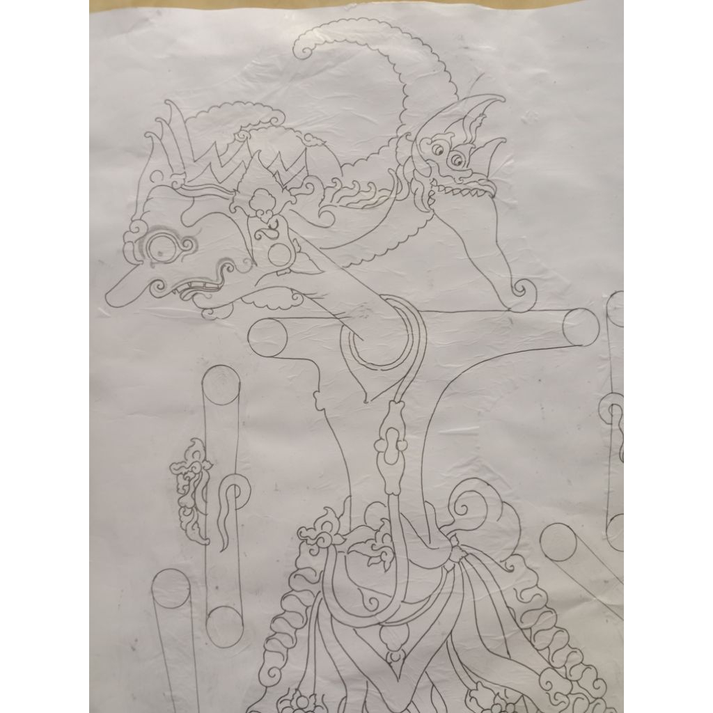 

sketsa wayang Antareja model Cirebon