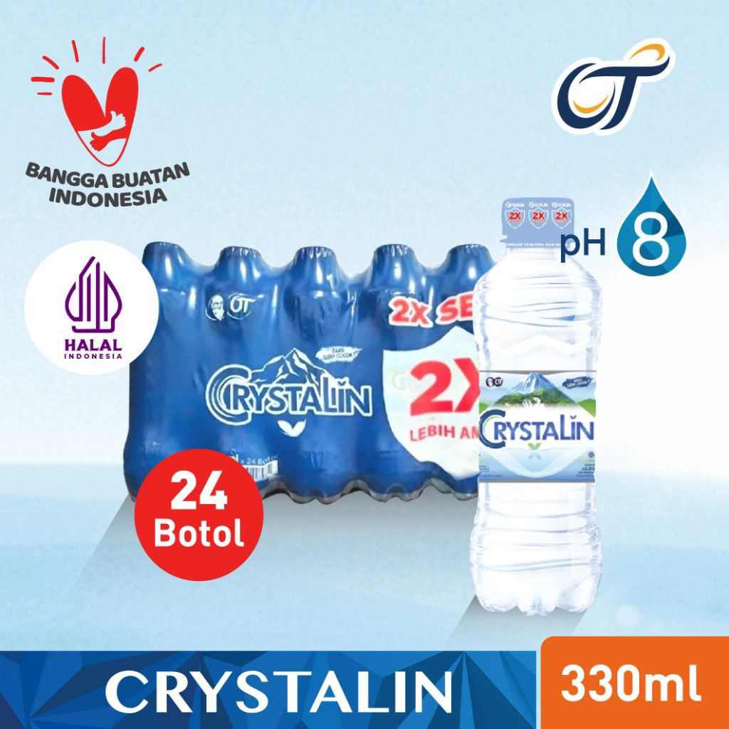 

CRYSTALIN 330 ml Botol Air Mineral Kemasan (1 box isi 24 botol)