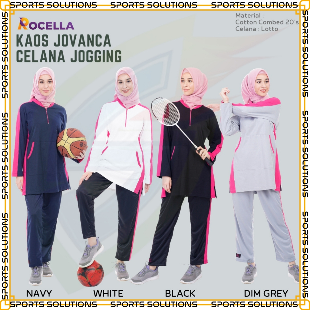 SETELAN OLAHRAGA MUSLIMAH - SERAGAM OLAHRAGA - SETELAN ZUMBA - BAJU OLAHRAGA MUSLIMAH ROCELLA KAOS J