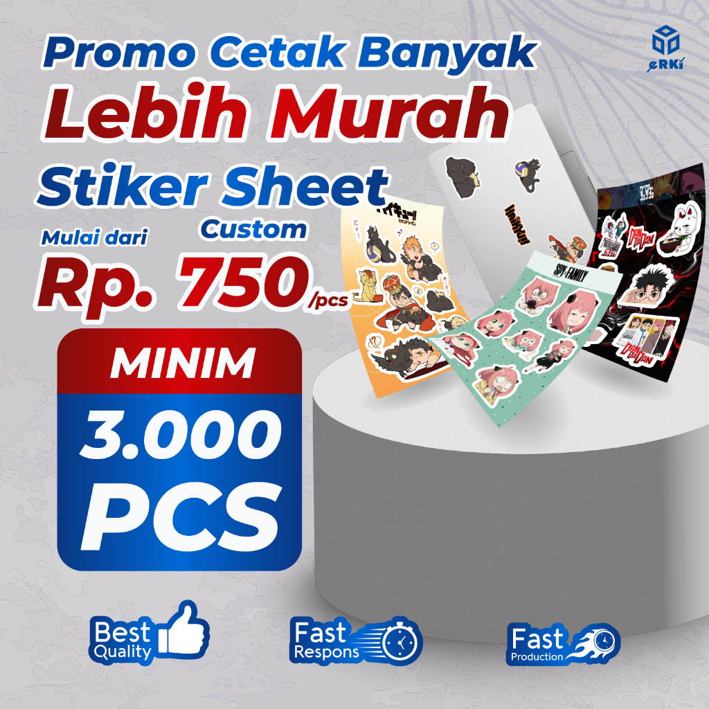 

Cetak Stiker Sheet Pack A5 / A6 / Harga Grosir / Termurah / Free Template / Custom Desain / Merchandise / Event / Chibi / Vinyl / Transparant / Cromo / St. HVS – ERKI PRINTING