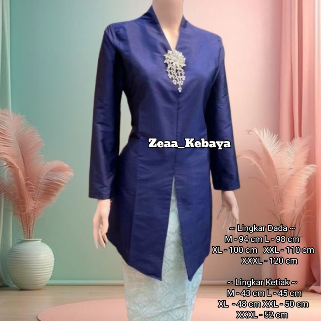 Atasan Saja Kebaya Tafeta Encim Tunik Kurung Melayu Modern Jumbo Premium / Kebaya Tunik Melayu