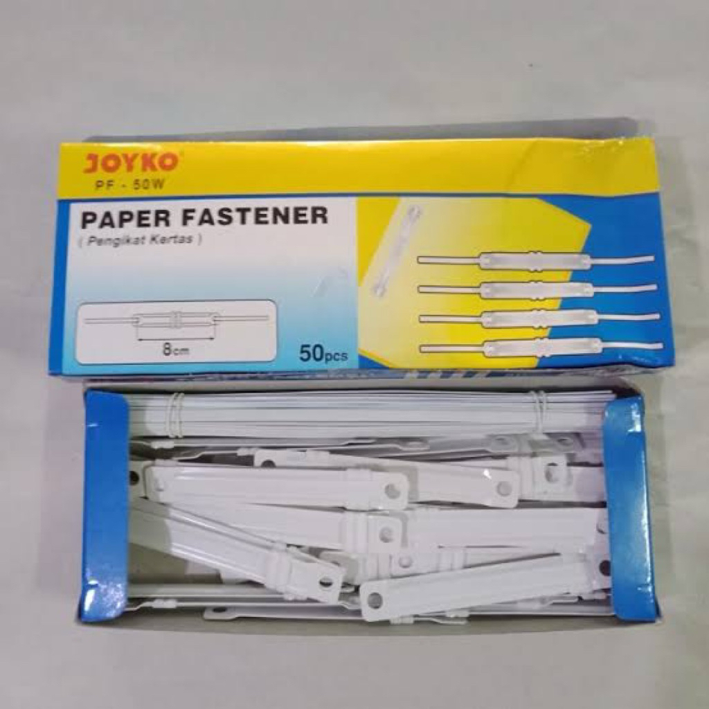 

Acco Paper Fastener JOYKO Putih/Ako Plastik/Pengikat Penjelit Kertas/