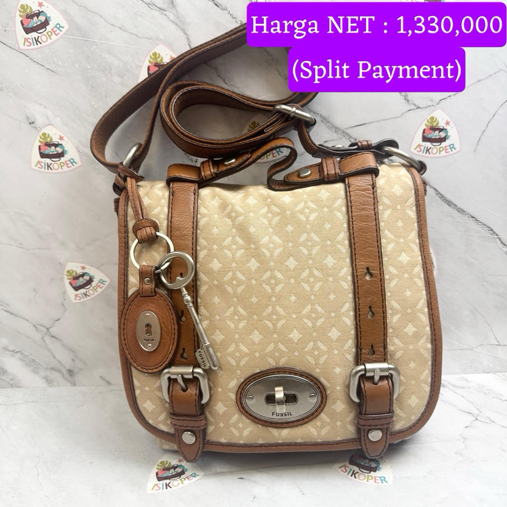 297 NET-Preloved Fossil Maddox Pecan Crossbody (fullset)