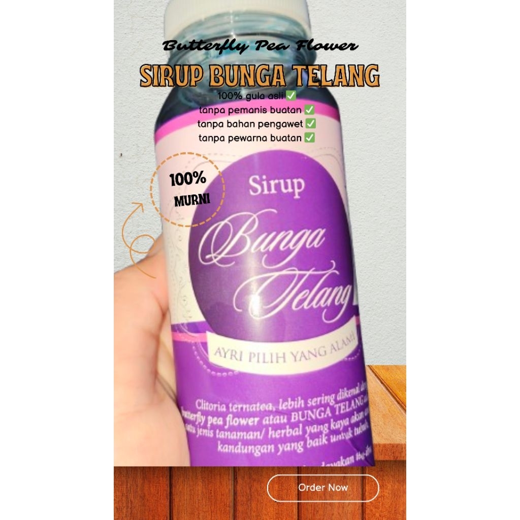 

Sirup BungaTelang/Butterfly Pea Flower(MURNI BUNGATELANG)