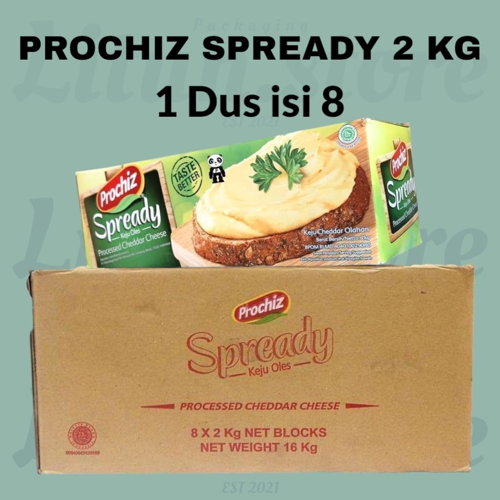 

LANGSUNG KIRIM READY [HARGA 1 DUS MURAH] PROCHIZ SPREADY 2 KG ISI 8 PCS KEJU OLES VIRAL