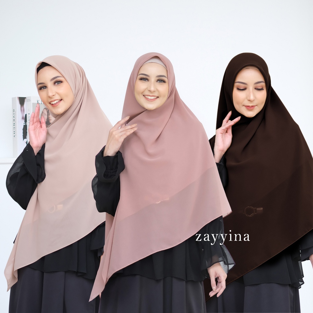 BY.ZAYINNA Zipper Square Jumbo / Hijab Instan Syar'1 / Hijab Resleting
