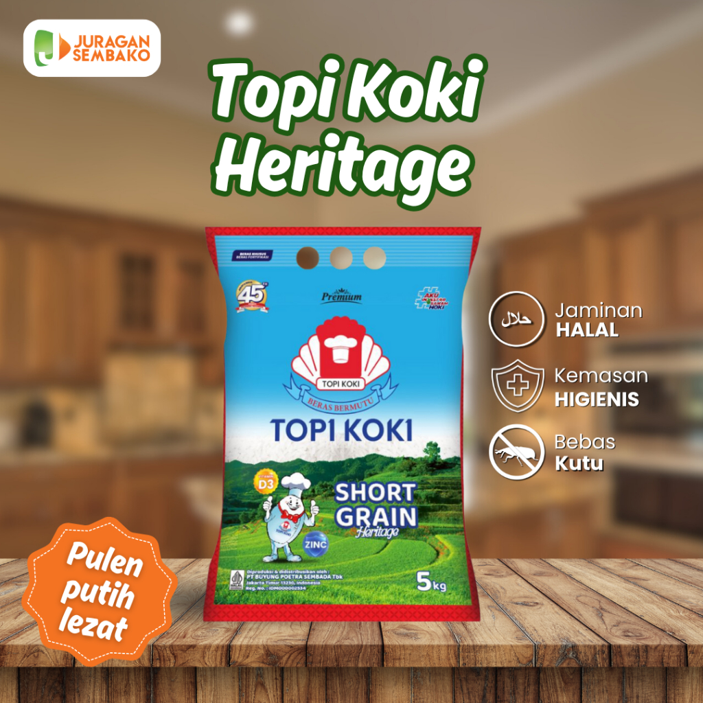 

BERAS TOPI KOKI SHORT GRAIN FORTIFIKASI @5KG