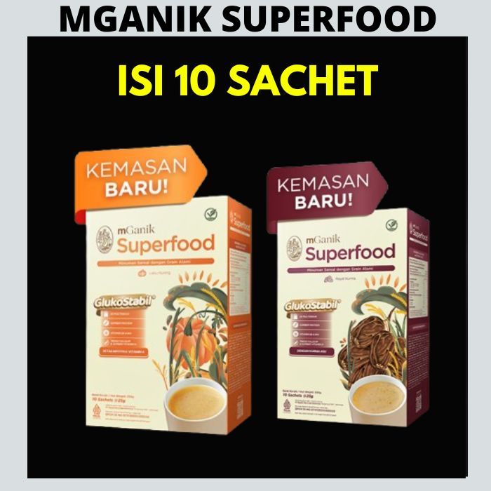 MGANIK SUPERFOOD 1 BOX ISI 10 SACHET MULTIGRAIN RASA LABU KUNING / ROYAL KURMA 250GR DIABETES ORI