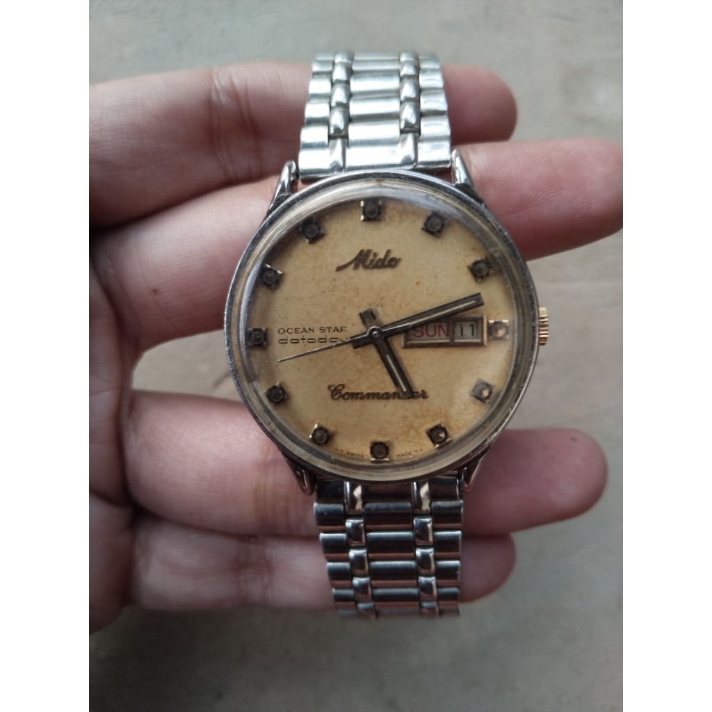 jam tangan preloved vintage mido commander datoday automatic