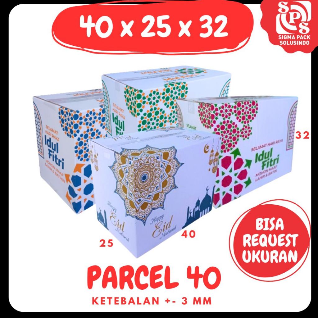 

Box Parcel 40x25x32 Kardus Packing/Parcel/Lebaran/idul Fitri/Paket/sembako/hampers/eid mubarak/oleh oleh/Gold