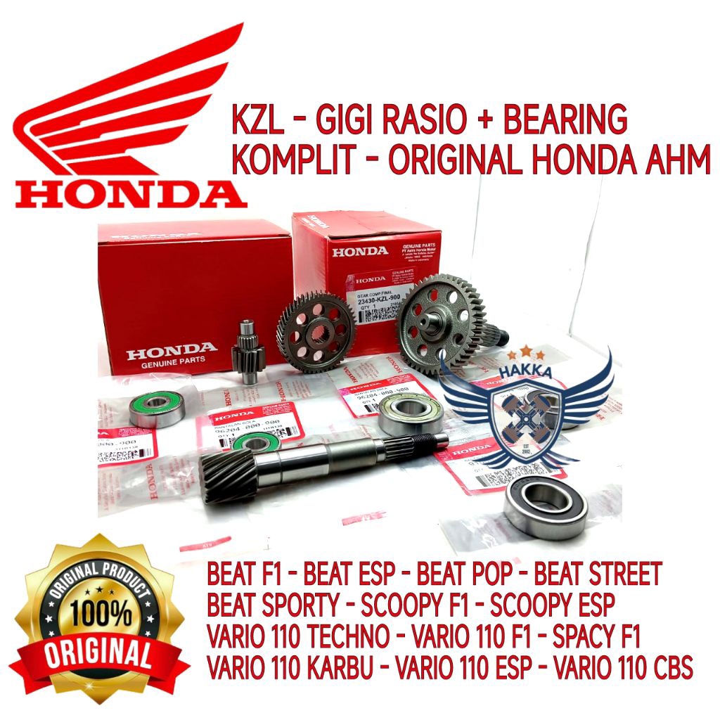 KZL ORIGINAL GIGI RASIO + BEARING KOMPLIT HONDA BEAT F1, GIGI RASIO BEAT ESP, GIGI RASIO BEAT POP, G