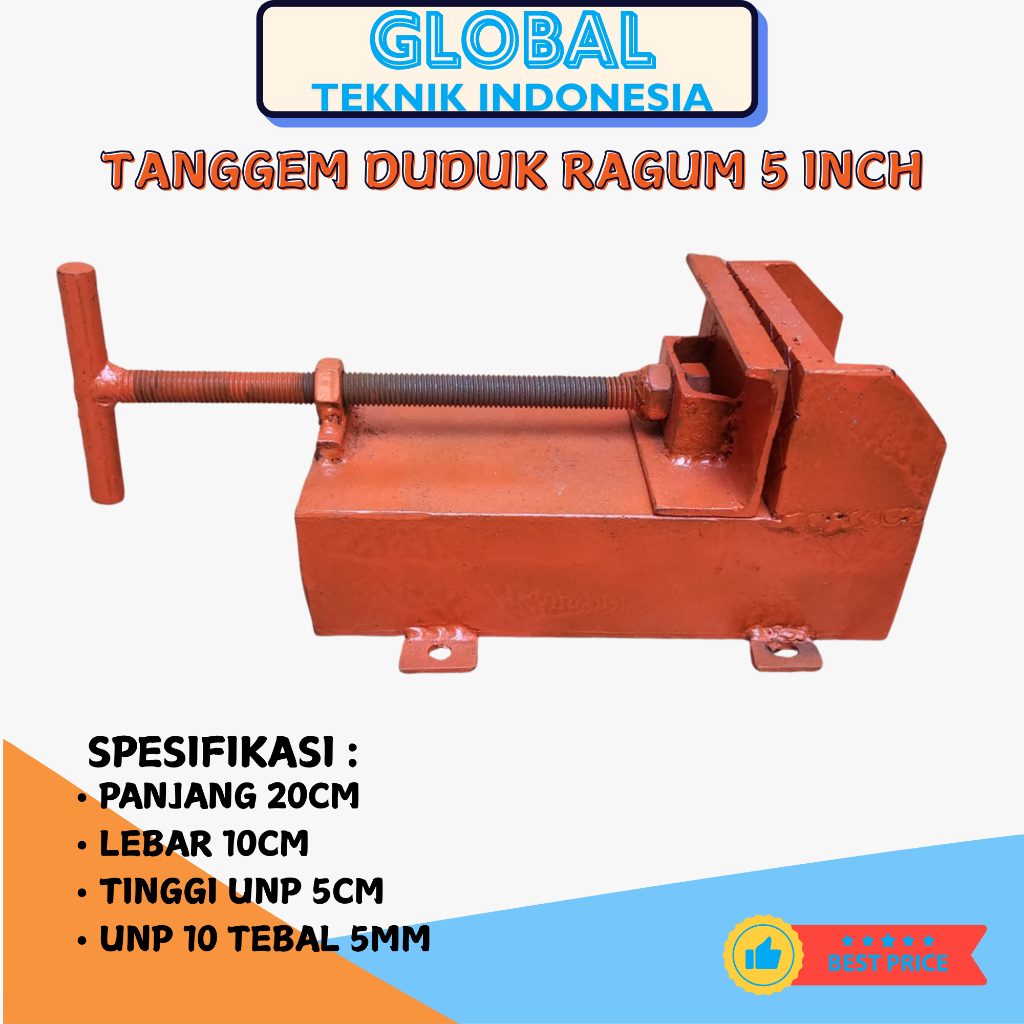 Ragum Tanggem Duduk 5 Inch – Alat Penjepit Serbaguna Pencatok Besi & Kayu untuk Bengkel