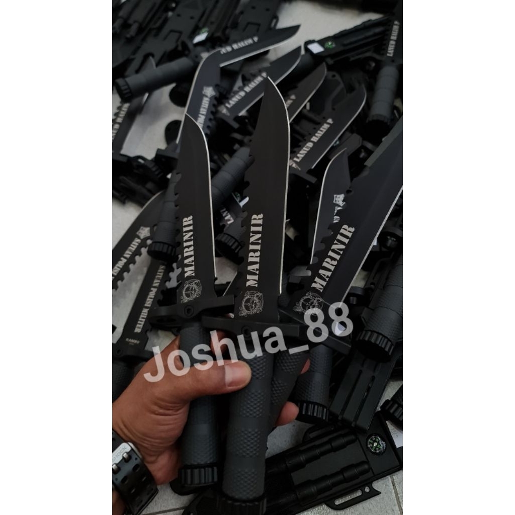 Pisau Tactical Military MARINIR Custom Bisa Ukir Nama Logo Sendiri