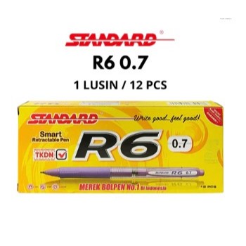 

TBMO Pulpen Standard R6 cetekan / pena Retractable Ballpoint Pen 0.5mm / Bolpen R6
