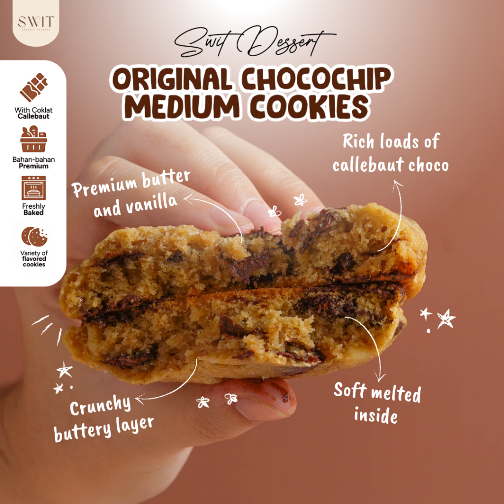 

Soft Baked Original Chocochip Medium Cookies Kue Best Seller Camilan Cemilan Manis Enak Viral Homemade by Swit Dessert