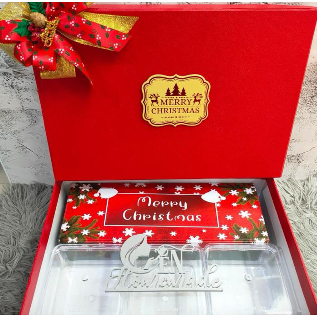 

Box natal hampers merah multifungsi /hampers natal/natal/box/parcelnatal Pita