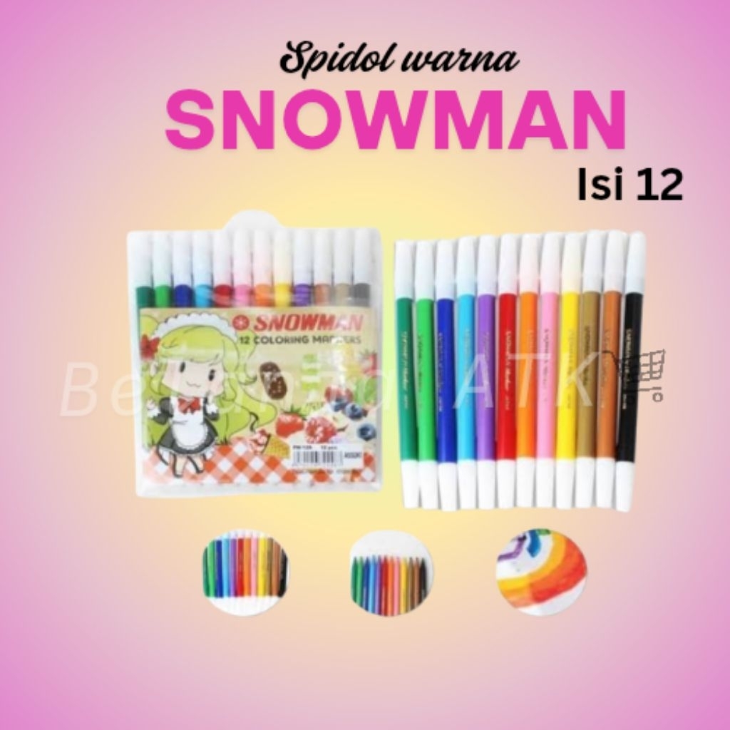 

Spidol warna Snowman isi 12 warna