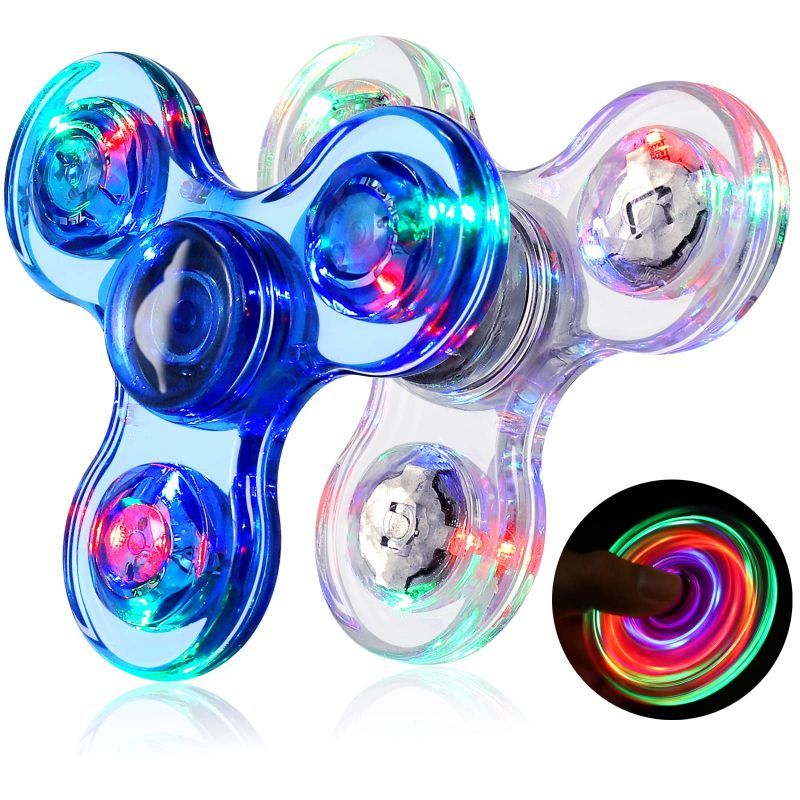 Mainan Spiner With Lampu Led Warna / Mainan Anak Seru / Fidget Spinner Metal Premium Terbaik