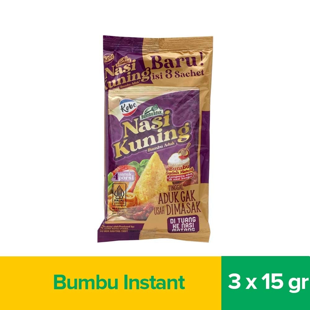 

Kobe Bumbu Instan Instant Nasi Kuning Aduk 15 Gr Gram Per Pcs / Bumbu Nasi Kuning Dari Kobe