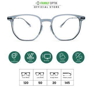Family Optik - Kacamata Vintage Blueray Photocromic Anti Radiasi 31104